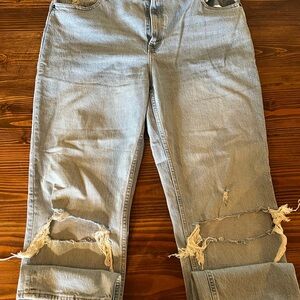 Abercrombie & Fitch Ripped Light Blue Boyfriend Jeans